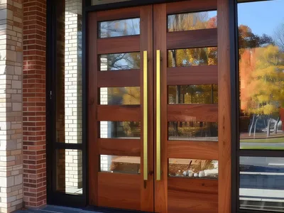Moderne Kommerciel Indgangsdør I Glas Med Greb Arkitektonisk Trykknap thumbnail 1