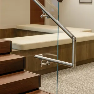 Busrom Hot Customized Removable Stair Handrail Bracket Metal Deck Railing Brackets Brass Handrails for Stairs thumbnail 6