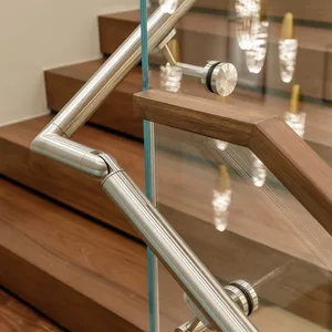 Busrom Hot Customized Removable Stair Handrail Bracket Metal Deck Railing Brackets Brass Handrails for Stairs thumbnail 5