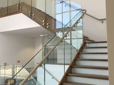 Factory Glass Connected Fitting Commercial Stair Apartment Railing Bracket thumbnail 9