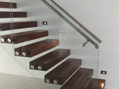 Busrom Customized Standoff Glass Railing System Floating Stairs with Glass Railing Wholesale Stair Parts thumbnail 3