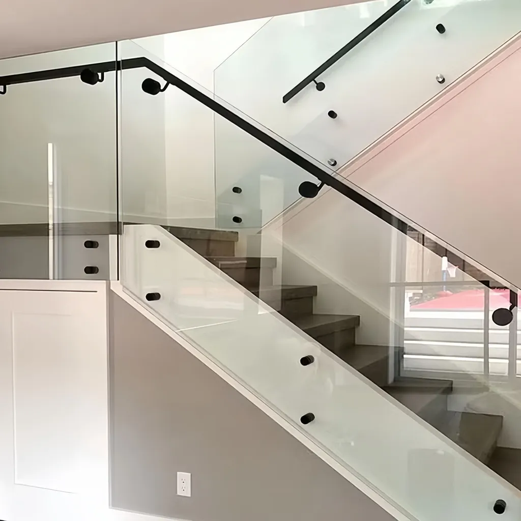 Unique Design Matte Black Railing Frameless Glass Standoffs Balcony Guardrails Adjustable Standoff Pin