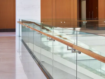 Factory Glass Connected Fitting Commercial Stair Apartment Railing Bracket thumbnail 6