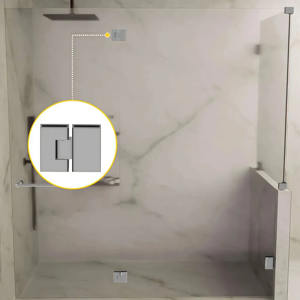 Fijación Impermeable De Fábrica Para Separador De Ducha De Cristal Para Baños De Hoteles De Lujo