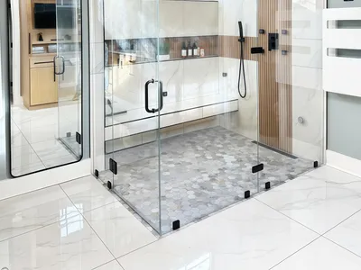 Tailor Made Sanding Finish Steam Room Glass Door Glazing Clips thumbnail 4