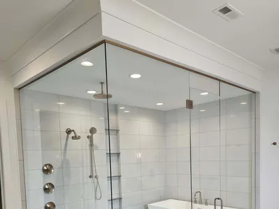 Space Saving Stainless Steel Stand Up Shower Doors Glass Hinges thumbnail 2