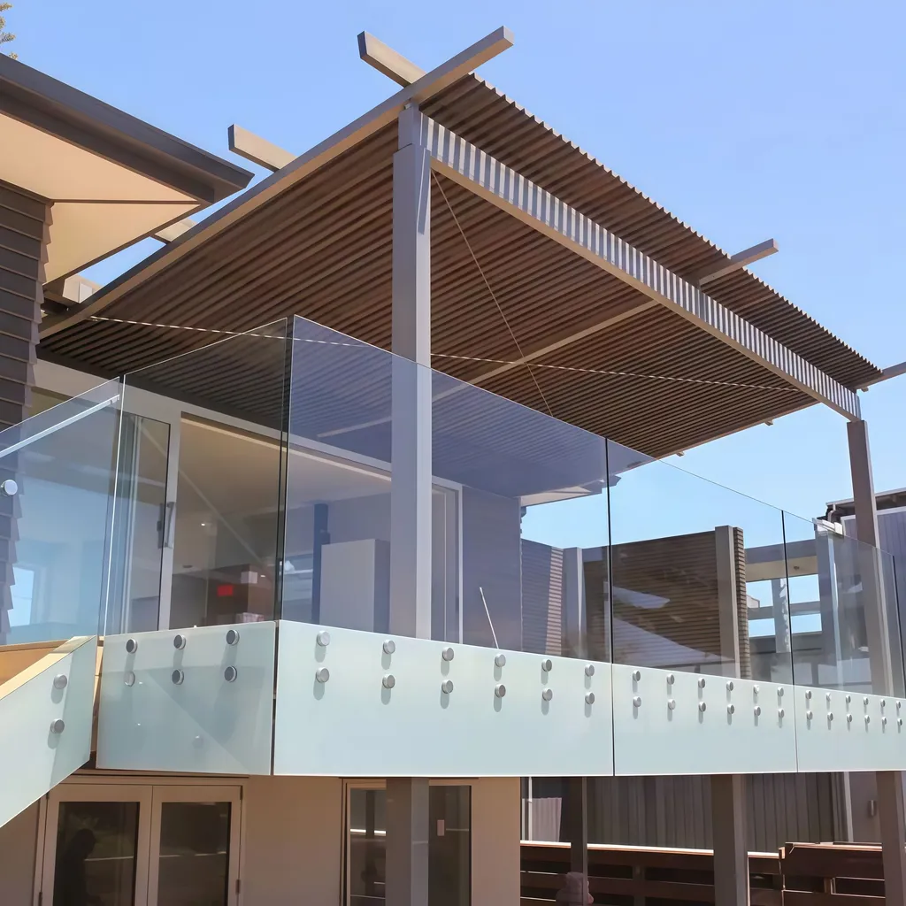 Global Agent Polished Stainless Steel Patio Railing Glass Mounting Hardware