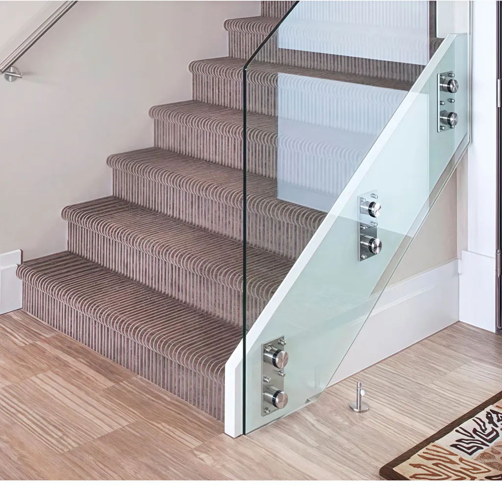 Silver Glass Standoff Brackets and Wall Mount Glass Standoff for Stair Railings