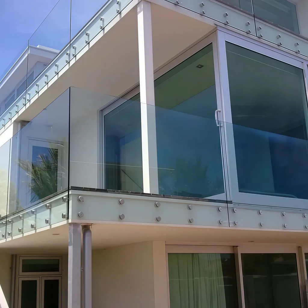 Global Agent Polished Stainless Steel Patio Railing Glass Mounting Hardware