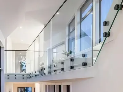 Unique Design Matte Black Railing Frameless Glass Standoffs Balcony Guardrails Adjustable Standoff Pin thumbnail 8