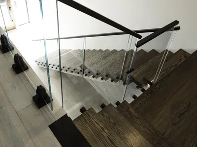 Busrom Standoff Pin Manufacturer Handrail Standoffs Black Glass Railing Metal Handrails for Interior Stairs Handrail with Glass thumbnail 1