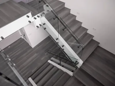 Busrom Standoff Pin Manufacturer Handrail Standoffs Black Glass Railing Metal Handrails for Interior Stairs Handrail with Glass thumbnail 3