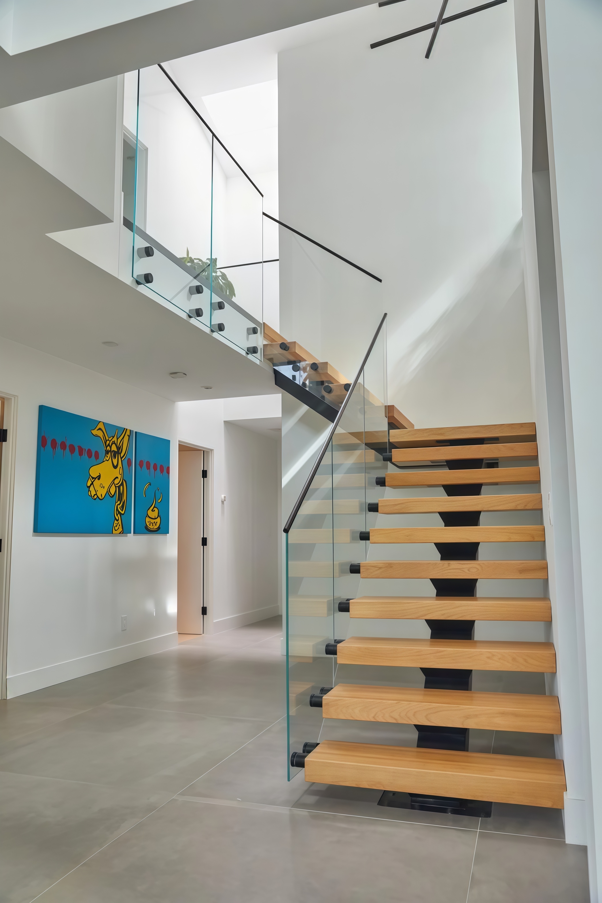 glass fence, metal railing, staircase railings, stairwell railing