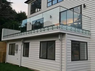 Busrom Standoff Glass Railing System Frameless Glass Balcony Railing Handrail Material Suppliers thumbnail 4