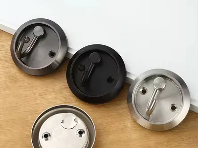 High Quality Screw Mounted Hidden Hook Space Saving Coat Storage Adjustable Angle Flush Mount Rotating Hooks thumbnail 7