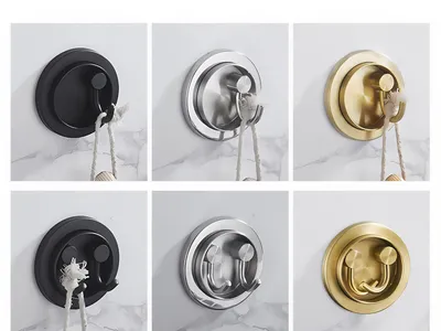 High Quality Screw Mounted Hidden Hook Space Saving Coat Storage Adjustable Angle Flush Mount Rotating Hooks thumbnail 2