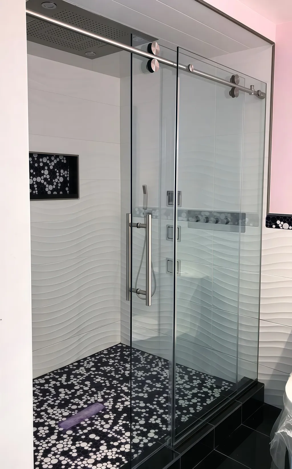 Luxury Bearing Wheel Glass Shower Enclosure Slider Sliding Shower Door Accessories