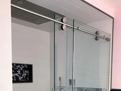 Luxury Bearing Wheel Glass Shower Enclosure Slider Sliding Shower Door Accessories thumbnail 7