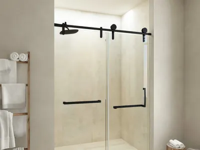 Toplu İndirimli Pürüzsüz Kayma Özellikli Banyo Sürgülü Kapı Duş Rayı Ve Makaraları Seti thumbnail 2
