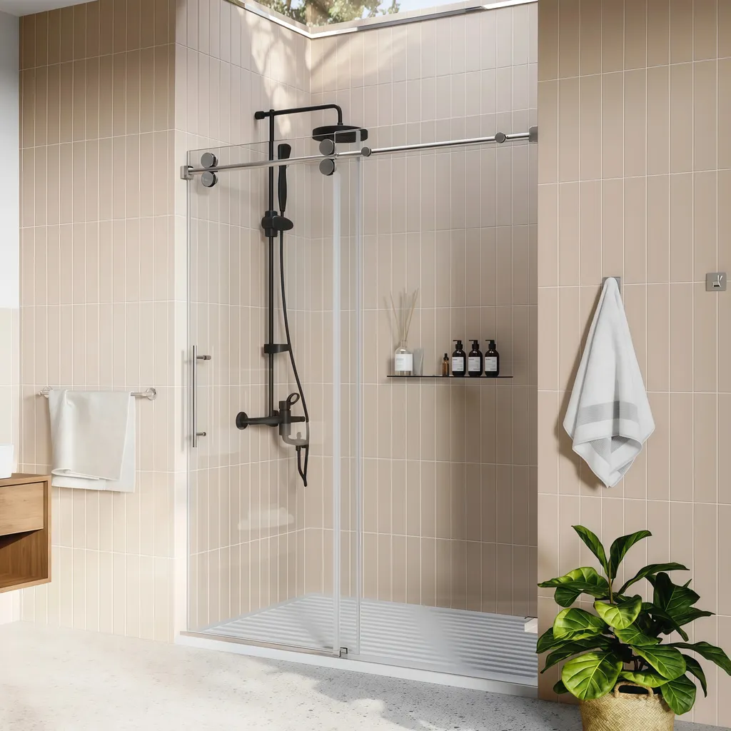 Luxury Bearing Wheel Glass Shower Enclosure Slider Sliding Shower Door Accessories