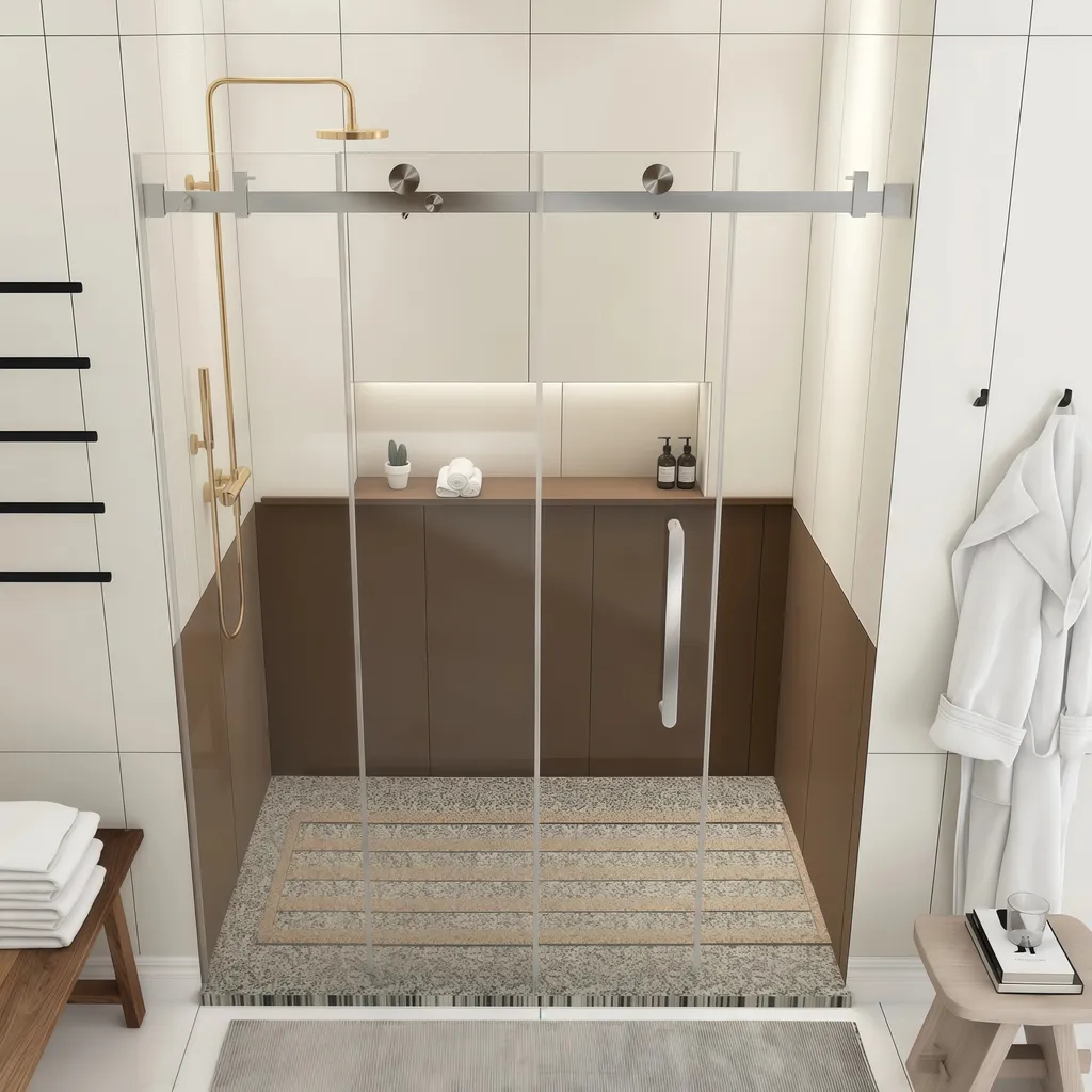 Luxury Bearing Wheel Glass Shower Enclosure Slider Sliding Shower Door Accessories