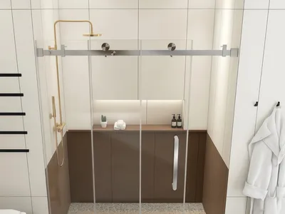 Luxury Bearing Wheel Glass Shower Enclosure Slider Sliding Shower Door Accessories thumbnail 4