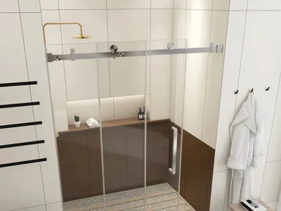 Mukautettava Ruostumattomasta Teräksestä Valmistettu Korroosionkestävä Kylpyhuoneen Liukuoven Laitteisto thumbnail 2