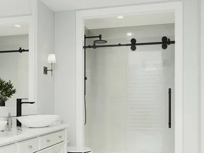 Luxury Bearing Wheel Glass Shower Enclosure Slider Sliding Shower Door Accessories thumbnail 2
